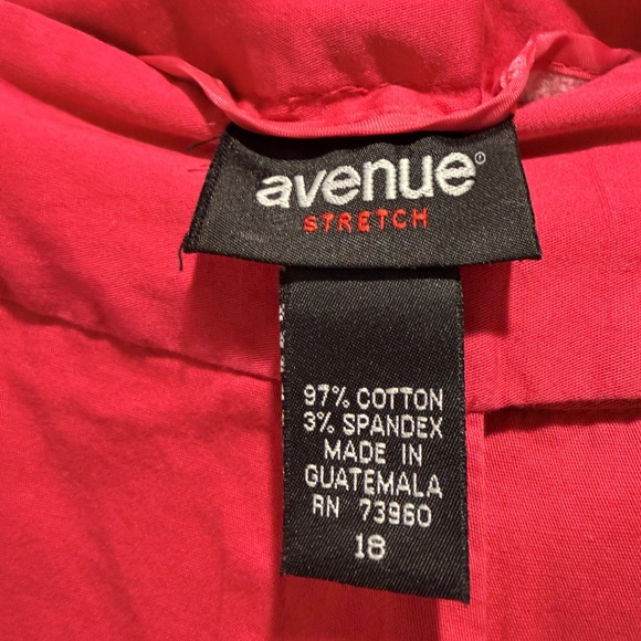 Avenue Fuchsia Stretch Capri Pants Size 18 Plus Size High Rise Cotton Spandex - Picture 4 of 8